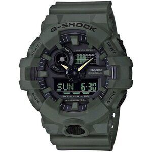 XL Series G-Shock Quartz 200M WR Shock: Matte Olive Green (Model GA-700UC-3ACR)
